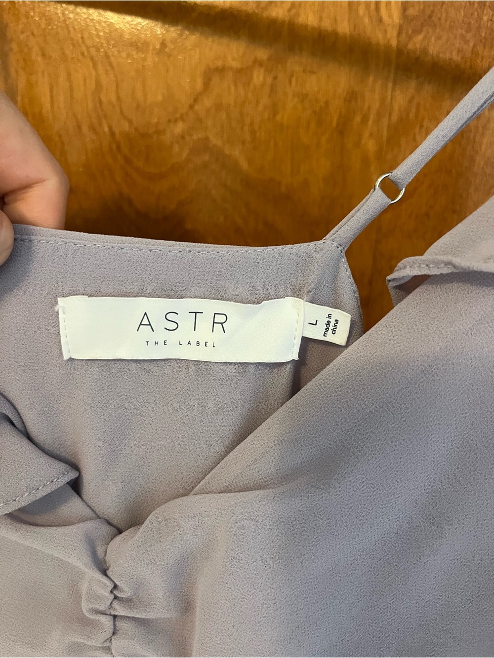 Astr Lavender-Sage Ruffle Spaghetti Strap Dress - Picture 4 of 4